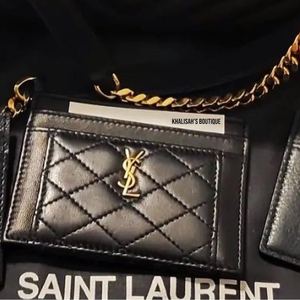 *Brand New! NWT! Authentic YSL Saint Laurent GABY CARD CASE HOLDER 100% LAMBSKIN - Picture 6 of 9